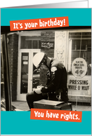 Vintage 1950’s Cop Writing Birthday Ticket card