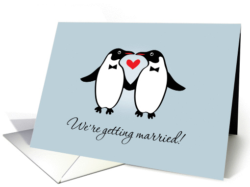Gay Penguins Wedding Announcement card (1130804)