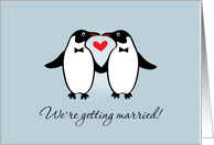 Gay Penguins Wedding Announcement card