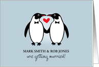 Gay Penguins Wedding Invitation card