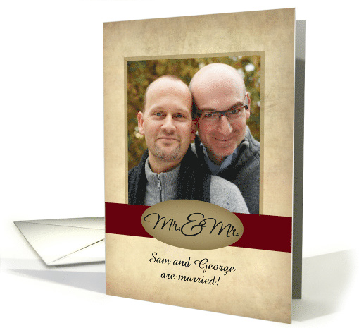 Mr. & Mr. Photo Card Wedding Announcement card (1133022)