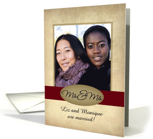 Ms. & Ms. Photo Card Wedding Announcement card (1133024)