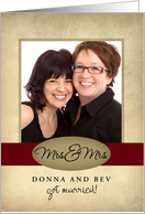 Mrs. & Mrs. Photo Card Wedding Announcement card