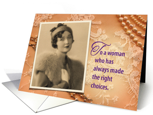 Funny Vintage Birthday Gift Card or Money Holder For Her card