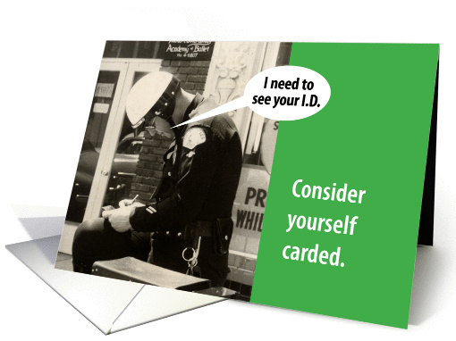 Humorous Getting Carded 1950's Birthday Gift Card or Money Holder card