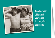 Humorous Too Sexy 1950’s Birthday Gift Card or Money Holder For Him card