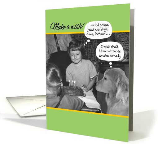 Funny Vintage 1950's Make a Wish Birthday card (1277184)
