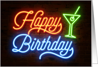 Happy Birthday in Neon Lights card