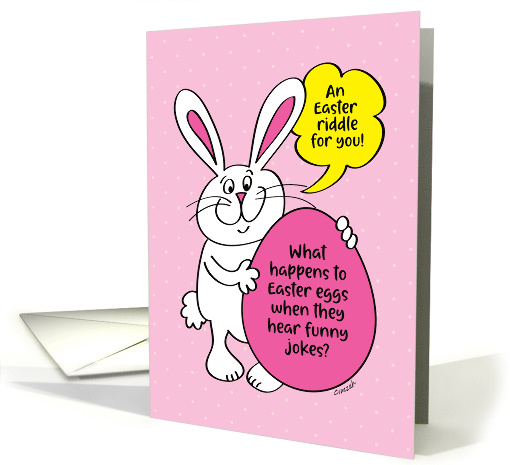 For Kids Easter Bunny Easter Riddle When Easter Eggs Hear Jokes card