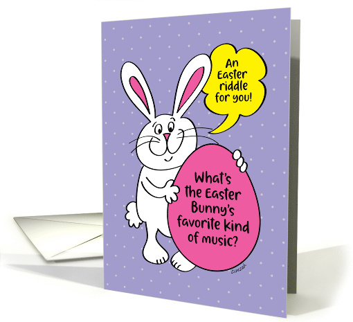 For Kids Easter Bunny Easter Riddle Easter Bunny's Favorite Music card