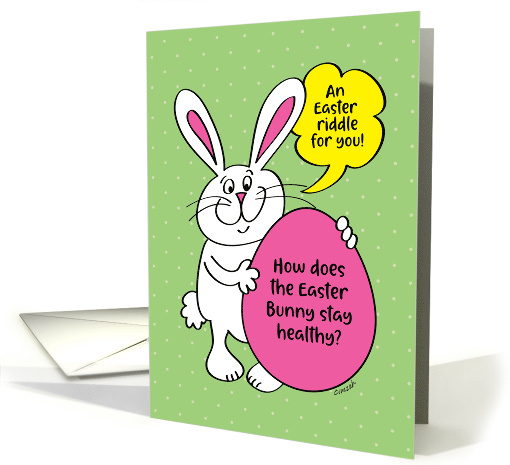 Easter Bunny Easter Riddle How Easter Bunny Stays Healthy card