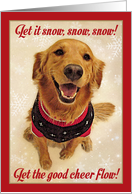 Christmas-Happy-Golden Retriever-Let-It-Snow-Greeting Card