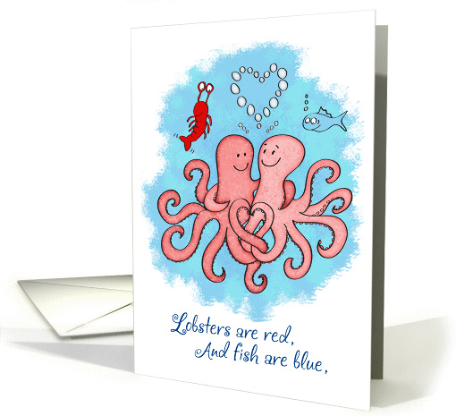 Love-Cute Octopus Couple, Illustration card (881876)