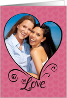 Love- Bursting Heart Photo Card Blank Inside card