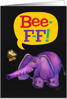 Cute Bee-F-F Bee and Elephant Card Blank Inside card