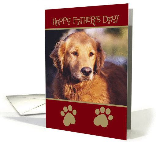 Golden Retriever Happy Father's Day card (932875)