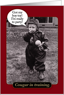Funny 1950’s Vintage Photo Cougar Birthday Card