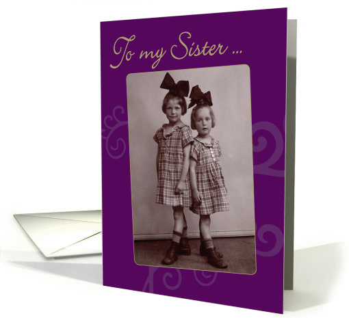 To My Sister Vintage 1920's Photo Birthday card (942324)