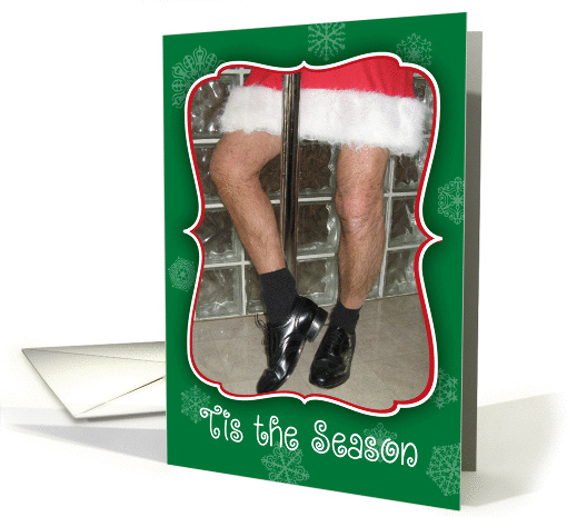 Funny North Pole Dancing Santa card (980575)