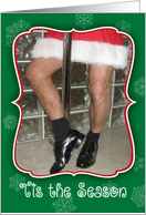 Funny North Pole Dancing Santa card