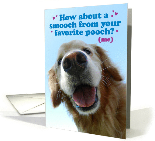 Funny Smooch from Pooch Golden Retriever Father's Day card (980587)