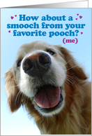 Funny Smooch from Pooch Golden Retriever Father’s Day Card
