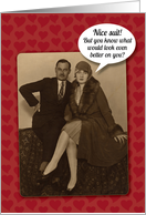 Funny 1930’s Vintage Valentine’s Day Card for Him card