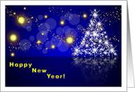 Happy New Year - Holiday Tree - Stars card