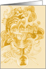 Warrior Spirit in Gold, Hand Drawn card