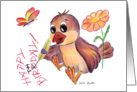 Happy Birthday from a little bird card