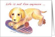 I miss you, little puppy love card