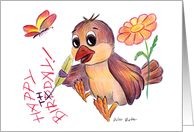 Happy Birthday from a little bird card