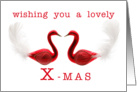 LOVELY CHRISTMAS - red swan couple card