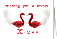 LOVELY CHRISTMAS - red swan couple card