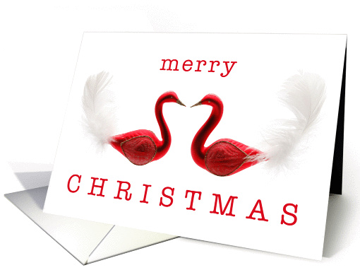 MERRY CHRISTMAS - red swan couple card (879728)