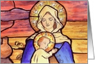 Stained Glass Virgin and Child Christmas card