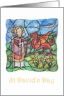 St Davids day, Daffodils and Dragon,blank inside note card