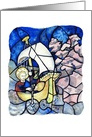 St John Sailing to Patmos Blank Note card