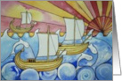 I Saw Three Ships come Sailing In Christmas card