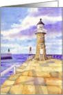 Whitby Lighthouse East Pier Blank Inside Greetings Card
