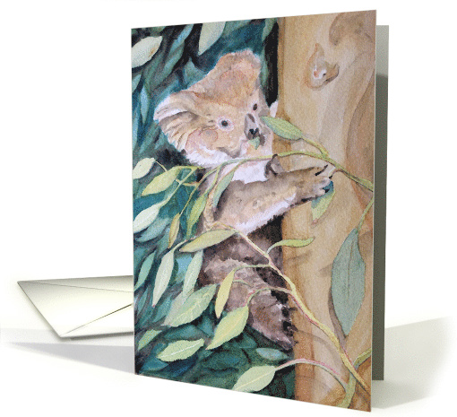 Blank Note Card, Koala In Eucalyptus Tree card (1117476)
