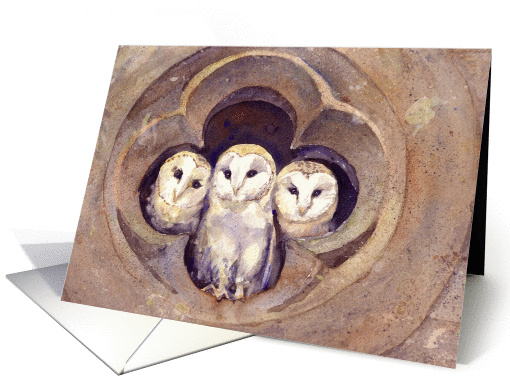 Barn Owls blank note card (1285896)