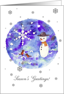 Snowman Seasons Greetings card