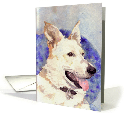 White German Shepherd, Blank Note card (1381732)
