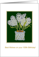 White Hyacinths 100th birthday card