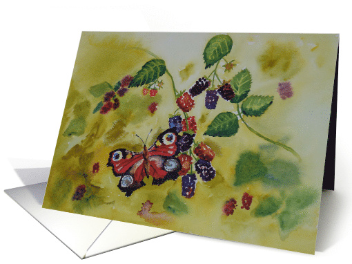 Butterfly and Brambles blank inside note card (1475138)