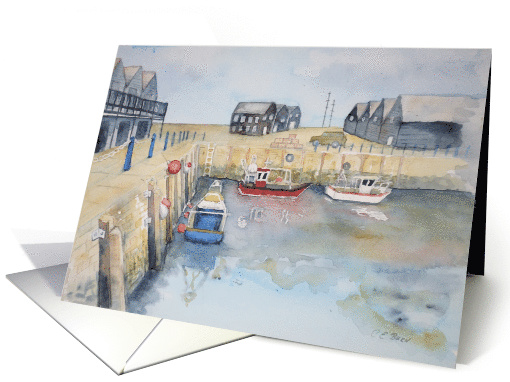 Fishing Boats at Whitstable Blank Note card (1484186)