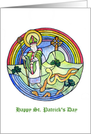 St. Patricks Day. St. Patrick banishes the Snakes. card