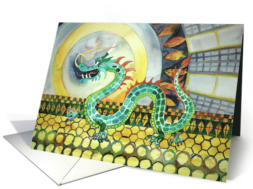 Chinese Dragon Mosaic Any Occasion Blank Note card (1657736)