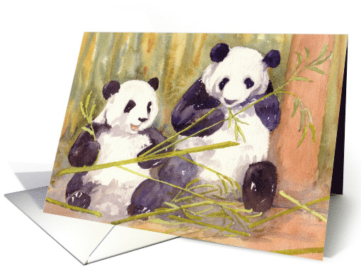 Pandas Blank Inside Greetings card (879428)